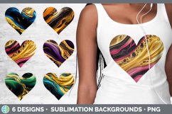 Bundle of six Fluid Art hearts clipart.