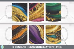 Bundle of six Fluid Art mug sublimation designs.