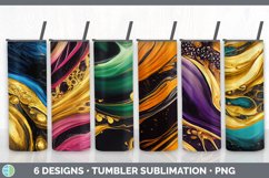 Bundle of six Fluid Art sublimation tumbler designs.