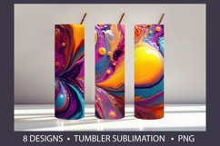 Liquid Colorful Paint Tumbler Wrap Sublimation Product Image 1