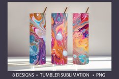 Liquid Colorful Paint Tumbler Wrap Sublimation Product Image 4