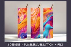 Liquid Colorful Paint Tumbler Wrap Sublimation Product Image 5