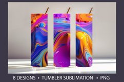 Liquid Colorful Paint Tumbler Wrap Sublimation Product Image 8