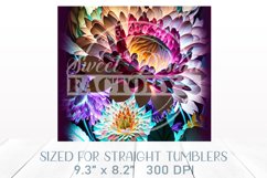 neon flowers tumbler wrap, Colorful Stained Glass Flowers Product Image 2