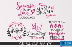 Sarcastic Mom SVG Bundle|Sassy Quotes SVG Design|Mum SVG v.1 Product Image 5