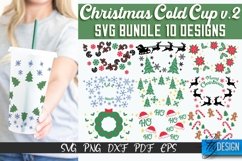 Christmas Cold Cup 24 oz|SVG Bundle|24oz Venti Full Wrap v.2 Product Image 1