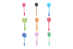 Different colorful fly swatters illustrating pest control op Product Image 1
