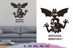 Flying Bat and Zombie Custom Text Wall Decoration Product Image 1