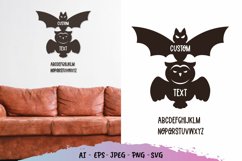 Flying Bat and Owl Custom Text Wall Decoration Product Image 1
