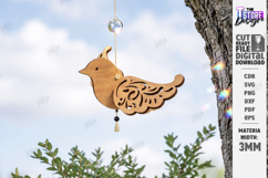 Flying Bird Wood Ornament Laser Cut Bundle | Garden Decor Product Image 9