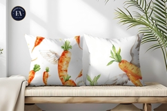 Flying Carrots Whimsical Watercolor Seamless Digital Paper Product Image 2