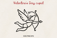 Valentine’s Day Cupid Illustration|Cute Love Angel Line Art. Product Image 9
