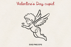 Valentine’s Day Cupid Illustration|Cute Love Angel Line Art. Product Image 8