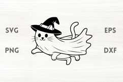 Flying Ghost Cat SVG Product Image 1