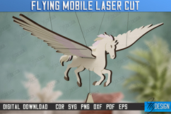 Flying Mobile Laser Cut | Baby Mobile | Flying Pegasus | CNC Product Image 1