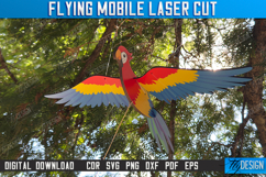 Wooden Flying Bird Mobile Laser Cut Bundle, Nursery Decor Product Image 12