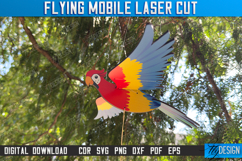 Flying Mobile Laser Cut | Baby Mobile | Flying Parrot | CNC Product Image 2