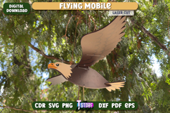 Flying Mobile Laser Cut Design, Wooden Flying Eagle SVG Product Image 2