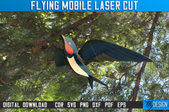 Flying Mobile Laser Cut | Baby Mobile | Flying Swallow | CNC Product Image 3