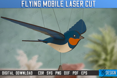 Wooden Flying Bird Mobile Laser Cut Bundle, Nursery Decor Product Image 20
