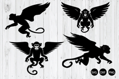 Flying Monkey SVG, Monkey Silhouette SVG, Wizard of Oz SVG Product Image 1