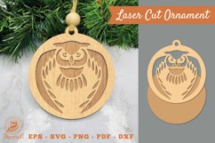 Flying Owl Laser Cut Ornament SVG Product Image 1