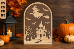 Flying Witch Haunted House Arch SVG Product Image 1