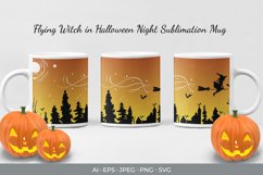 Flying Witch in Halloween Night Sublimation Mug Product Image 1