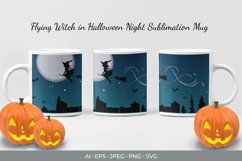 Flying Witch in Halloween Night Sublimation Mug Product Image 1