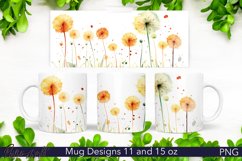 Floral Mug Wrap | Watercolor Dandelions Product Image 1