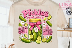 Pickles and Jesus Salty Saved PNG, Christian Pickle Jar PNG Product Image 2