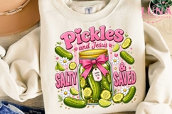 Pickles and Jesus Salty Saved PNG, Christian Pickle Jar PNG Product Image 1