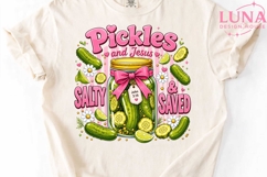 Pickles and Jesus Salty Saved PNG, Christian Pickle Jar PNG Product Image 4