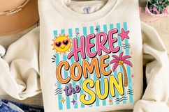 Here Come The Sun PNG, Summer Beach PNG, Retro Summer Sublim Product Image 1