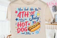 4th of July Hot Dog Funny Quote PNG, Patriotic Summer Sublim Product Image 2