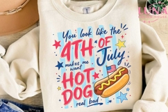 4th of July Hot Dog Funny Quote PNG, Patriotic Summer Sublim Product Image 3