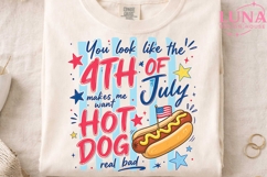 4th of July Hot Dog Funny Quote PNG, Patriotic Summer Sublim Product Image 4