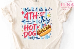 4th of July Hot Dog Funny Quote PNG, Patriotic Summer Sublim Product Image 5