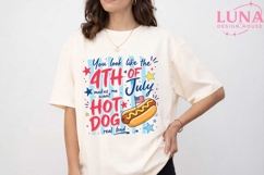 4th of July Hot Dog Funny Quote PNG, Patriotic Summer Sublim Product Image 1