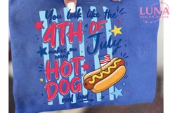 4th of July Hot Dog Funny Quote PNG, Patriotic Summer Sublim Product Image 6