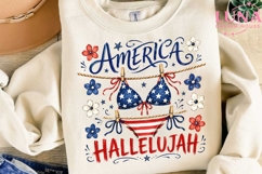 America Hallelujah Bikini PNG, Patriotic Swimsuit Clipart PN Product Image 1