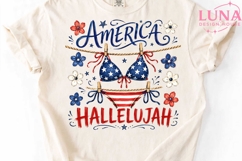 America Hallelujah Bikini PNG, Patriotic Swimsuit Clipart PN Product Image 4