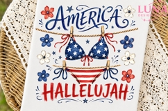 America Hallelujah Bikini PNG, Patriotic Swimsuit Clipart PN Product Image 7