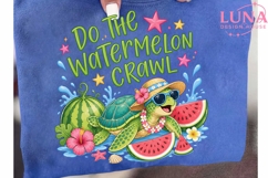 Watermelon Crawl Sea Turtle PNG, Summer Beach Turtle Clipart Product Image 6