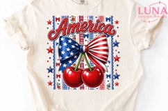 America Cherries Patriotic PNG, 4th of July Sublimation Clip Product Image 4