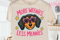 Dachshund Dog Heart Sunglasses PNG, More Weenies Less Meanie Product Image 2