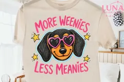 Dachshund Dog Heart Sunglasses PNG, More Weenies Less Meanie Product Image 2