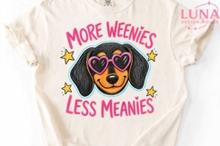 Dachshund Dog Heart Sunglasses PNG, More Weenies Less Meanie Product Image 5