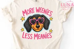 Dachshund Dog Heart Sunglasses PNG, More Weenies Less Meanie Product Image 5