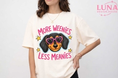 Dachshund Dog Heart Sunglasses PNG, More Weenies Less Meanie Product Image 1